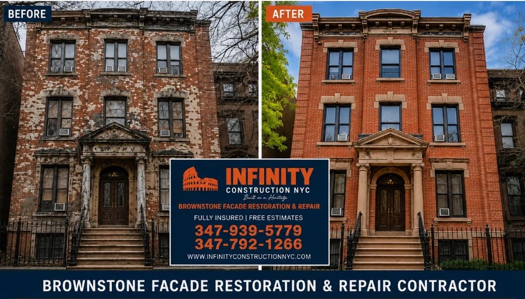 Brownstone Facade Restoration in The Bronx, NY